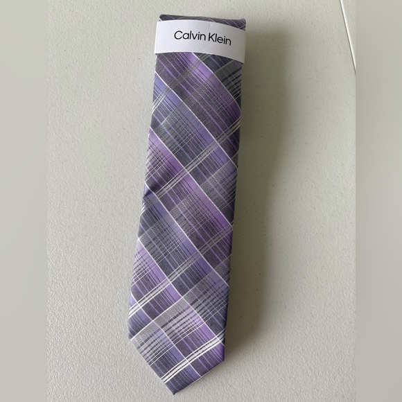 Calvin Klein Silk Blend Lavender Tie NWT $70 Office Career Church Prom Party - Picture 1 of 4